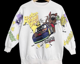 Pick!! Scooby-Doo American Cartoon Crewneck Sweatshirt Scooby Doo Sweater Scooby-Doo All Over Crewneck Sweatshirt Size S