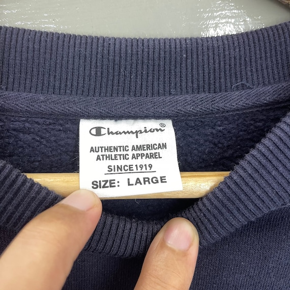 Champion sweater fake top vs real blue