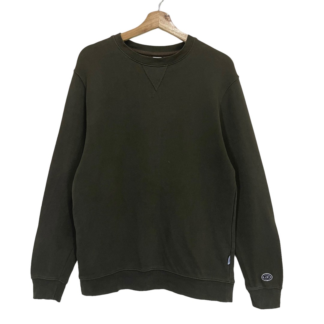 DISCUS plain blank sweatshirt, men's size XL cotton navy blue type Vintage Second Hand main image 0