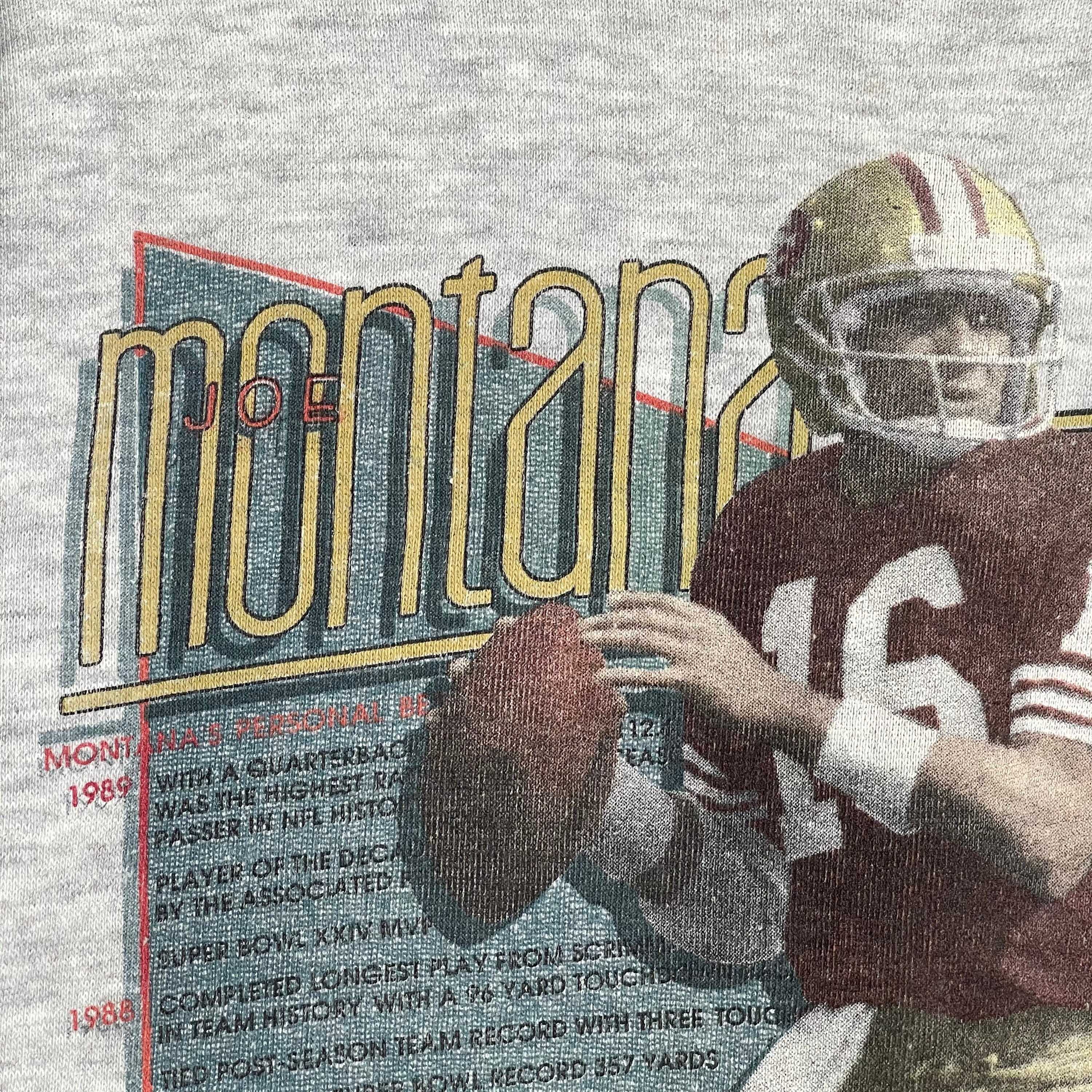 トップス 90s NFL 49ers JOE MONTANA SWEAT LAGENDS!! Vintage 90s Joe Montana Crewneck Sweatshirt San