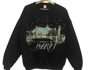 Wähle!! Vintages Pont Alexandre Paris Sweatshirt mit Rundhalsausschnitt Pont Alexandre Paris Pullover