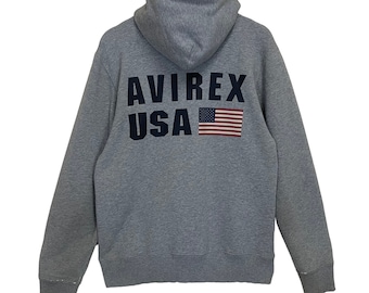 Pick!! Vintage Avirex Usa Crewneck Hoodies Avirex Usa Sweater Avirex Usa Big Logo Pullover Hoodies Size M