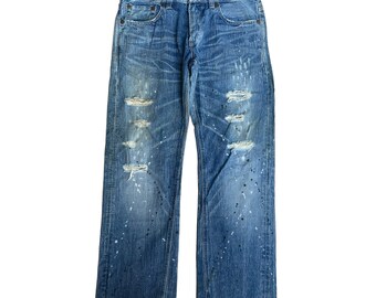 Vintage Edwin 503 Blue Trip Flare Jeans - Y2K Boot Cut Denim W31