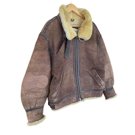 Pick!! Vintage 90s Type B-3 Us Army Style Leather Jacket Type B-3