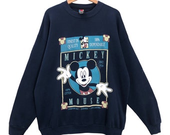 Pick!! Vintage 90s Mickey Mouse Crewneck Sweatshirt Mickey Sweater Mickey Mouse Big Logo Printed Pullover Crewneck Sweatshirt Size XL