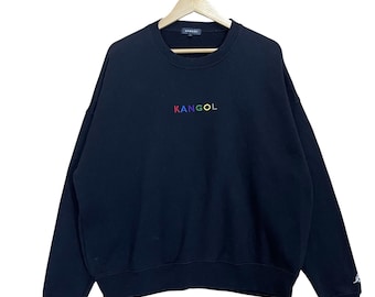 Pick!! Kangol Multicolour Spellout Crewneck Sweatshirt Kangol Sweater Kangol Centre Logo Embroidered Crewneck Sweatshirt Oversize M