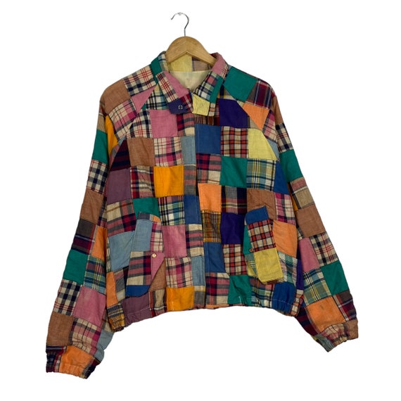 Pick!! Vintage Patchwork Multicolour Jacket Size L - image 3