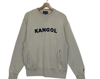 ¡Elige! Sudadera vintage Kangol de cuello redondo. Sudadera Kangol con logo grande bordado. Talla M.