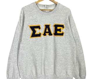Vintage Sigma Alpha Epsilon Gray Sweatshirt Sigma Alpha Epsilon ΣΑΕ Jumper North American Greek-letter Social College Crewneck Size XL