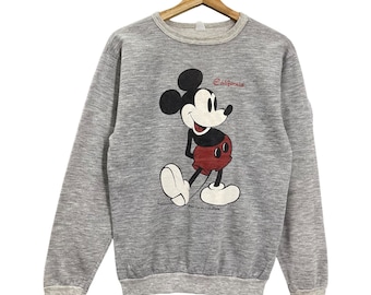 PICK!! Vintage 90s Mickey Mouse Crewneck Sweatshirt Mickey Sweater Mickey Mouse Big Logo Printed Pullover Crewneck Sweatshirt Size S