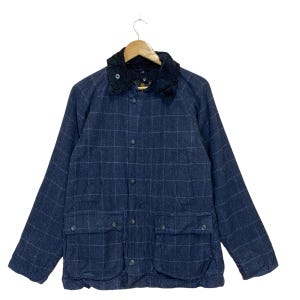 Vintage Barbour Bendale SL Wool Check Zipper Jacket Size M