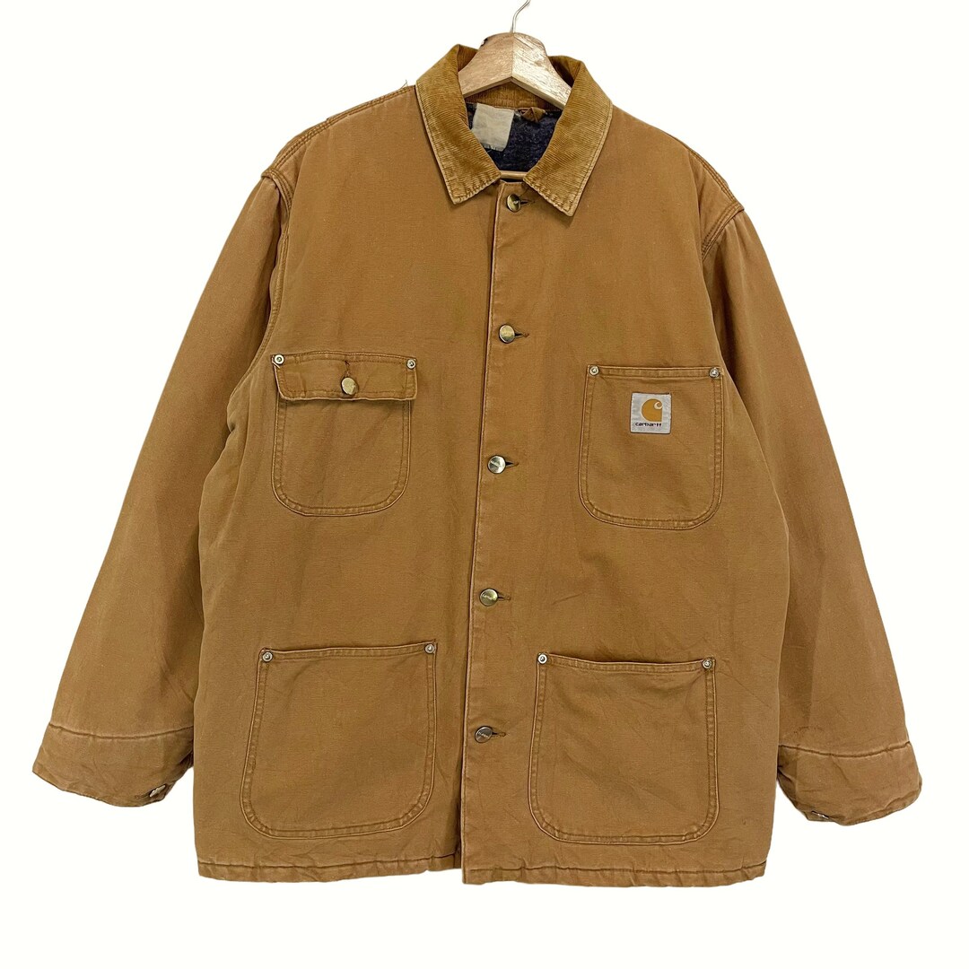 90s usa製　Carhartt chore coat duck jaket Vintage 1990s Deadstock Carhartt Blanket Lined Duck Chore