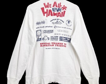 PICK!! Vintage We All Love Hawaii Zipper Sweatshirt I Love Hawaii Sweater We All Love Hawaii Surf Big Logo Zipper Sweater Size M