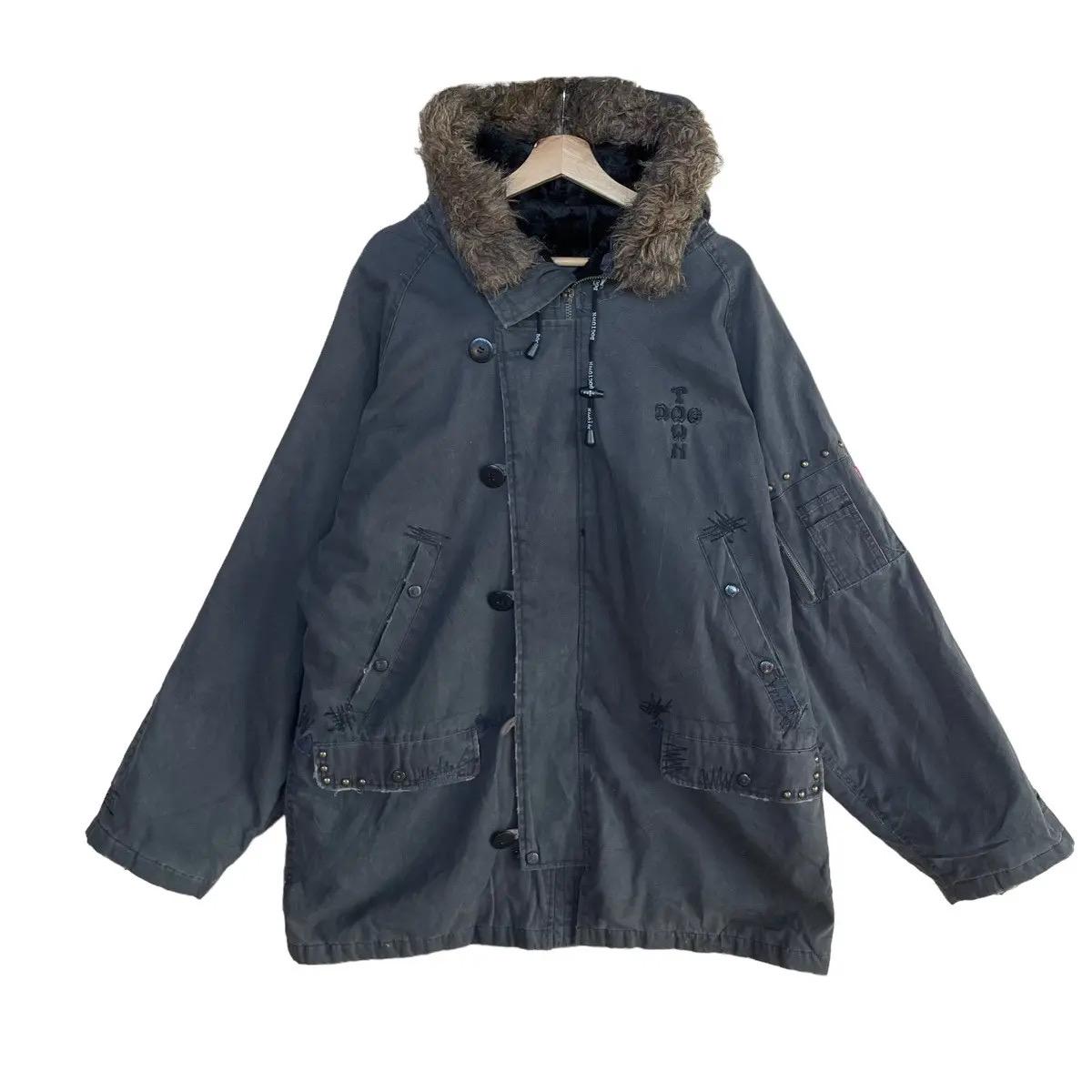 PICK!! Vintage 90's Dog Town Type N-3B Zipper Fur Hoodie Jacket