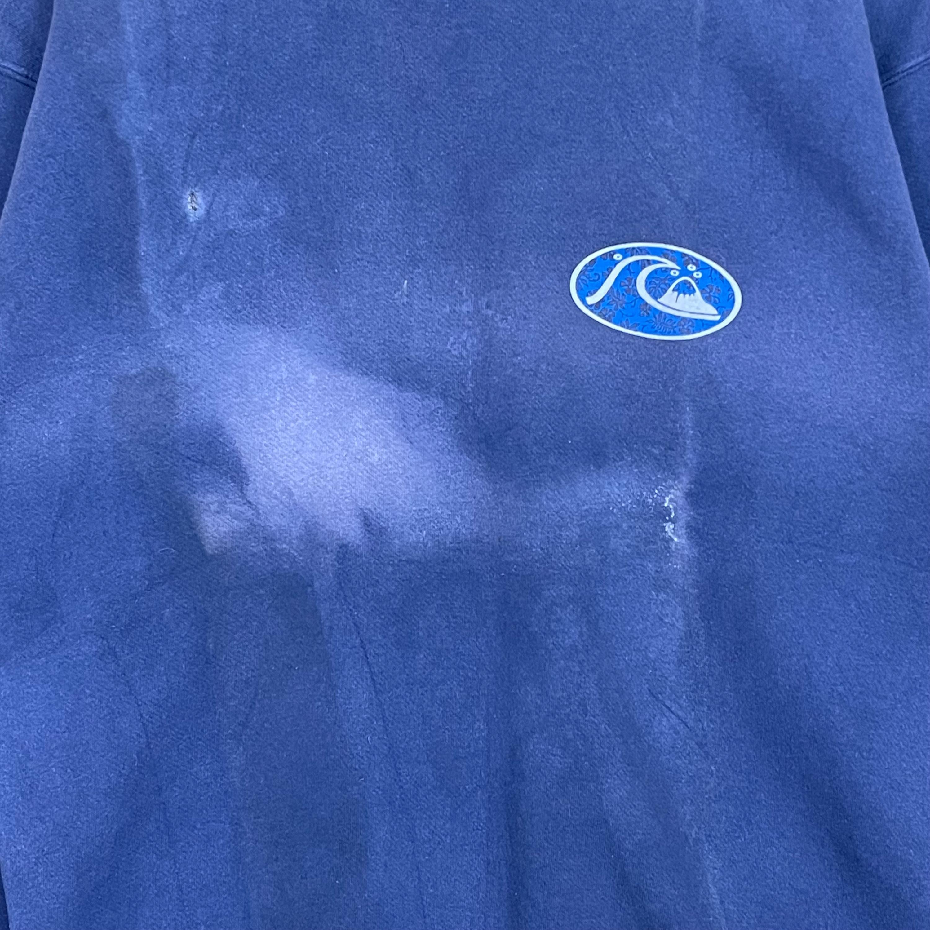 FADED!! Vintage 90s Quiksilver Big Logo Crewneck Sweatshirt 