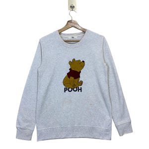 Pick!! Winnie The Pooh Crewneck Sweatshirt Winnie Pooh Sweater Winnie Pooh Big Logo Embroidered Crewneck Sweatshirt Size S