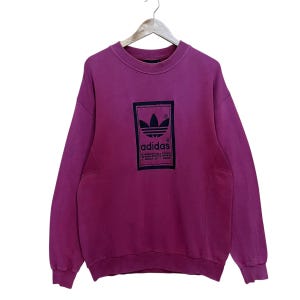 Pick!! Vintage 90s Adidas Crewneck Sweatshirt Adidas Sweater Adidas Big Logo Embroidery Pullover Crewneck Sweatshirt Size XL