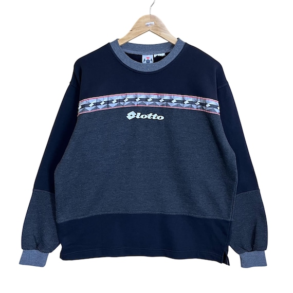 PICK!! Vintage Lotto Big Logo Crewneck Sweatshirt Lotto Sweater Lotto Big Logo Printed Crewneck Sweatshirt Size L