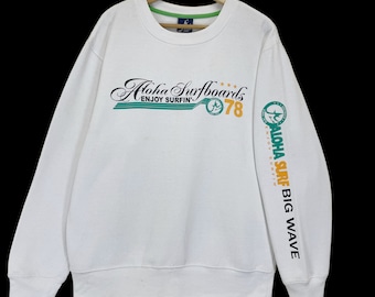 CHOIX !! Sweat-shirt ras du cou Aloha Surf Australia des années 90, pull Aloha de surf, sweat-shirt ras du cou avec grand logo de surf Aloha, taille L