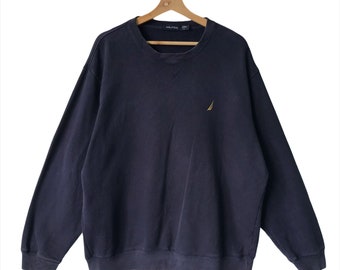 Choisissez !! vintage des années 90 Nautica Crewneck Sweatshirt Nautica pull Nautica petit logo brodé couleur bleu noir taille L