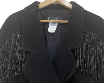 Vintage 90's Outerwear by Phoenix Fringe Suede Leather Jacket
