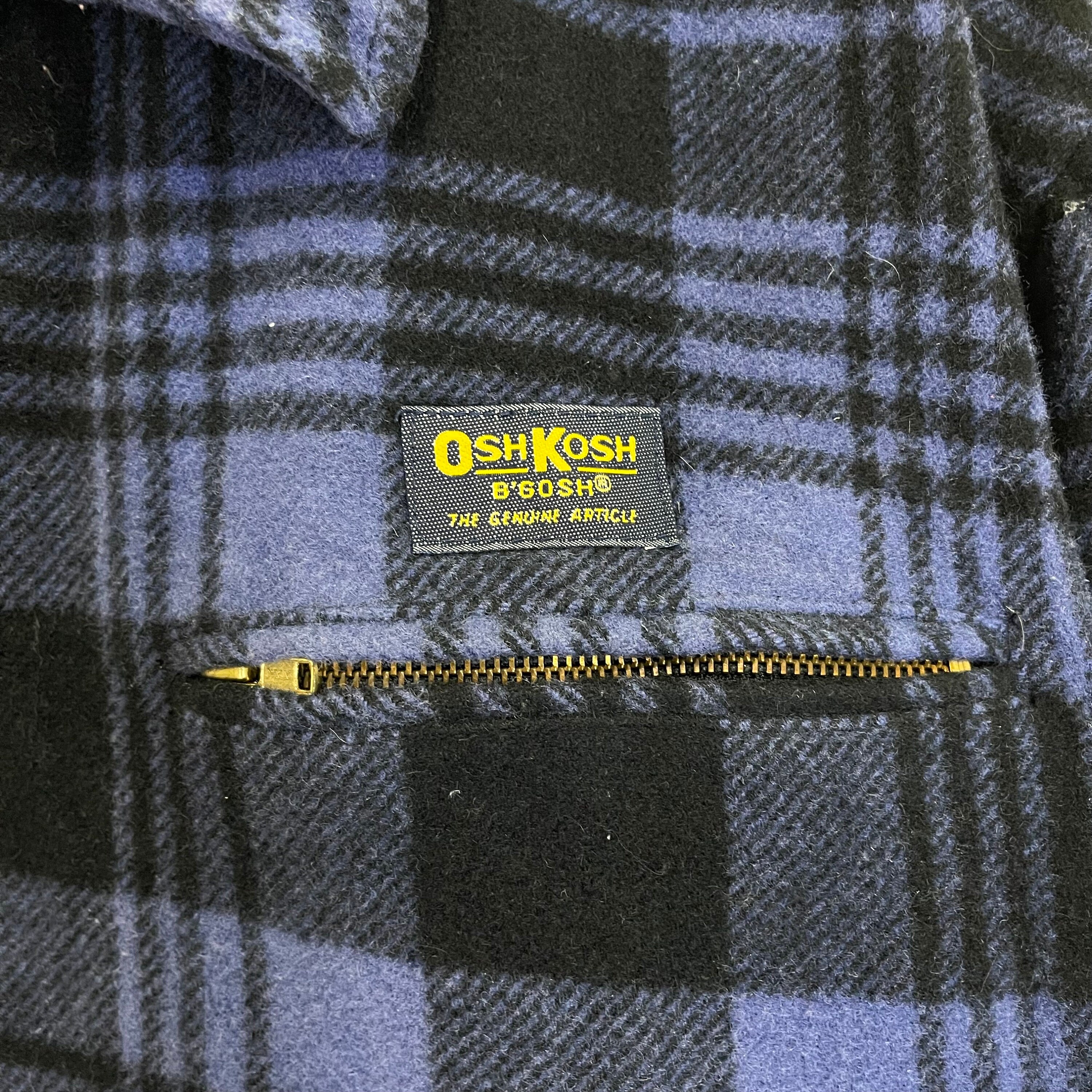 Pick!! Vintage 90s Oshkosh B'gosh Blue Checkered Plaid Wool Jacket