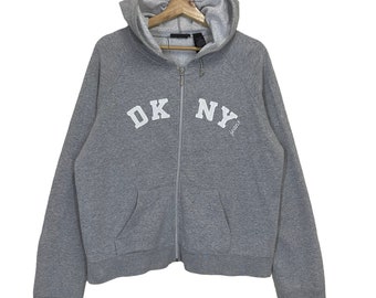 PICK!! DKNY Zipper Hoodies Dkny Big Logo Sweater Dkny Embroidered Big Logo Zipper Hoodies Baggy Size S