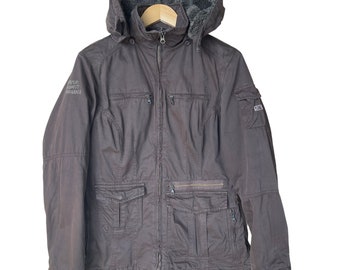 Chaqueta con capucha y cremallera Napapijri vintage / Chaqueta Napapijri / Parka vintage / Ropa de calle / Ropa de abrigo de otoño / Chaqueta marrón