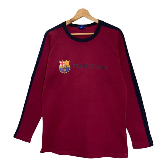 MarkQusemmVtg Pick!! FC Barcelona Big Logo Longsleeve FC Barcelona Sweater FC Barcelona Football Club Sweatshirt Size M