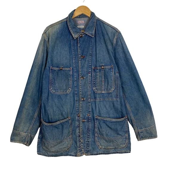 Pick!! Vintage 90s Blue Blue Arigato HR Market Denim Jacket Blue