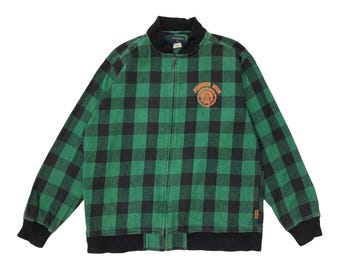 Pick!! Vintage 90s WOOLRICH Zipper Jacket Woolrich Plaid Zipper Jacket Size Large
