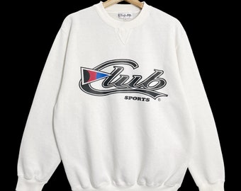 Pick!! Vintage Club Sports Crewneck Sweatshirt Club Sports Sweater Club Sports Big Logo Printed Sweatshirt Size M