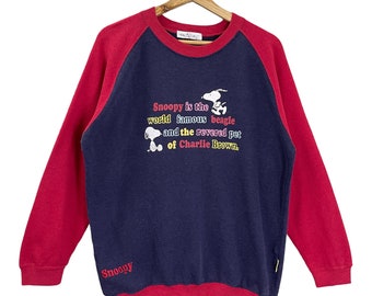 Pick!! Snoopy Big Logo Crewneck Sweatshirt Snoopy Sweater Snoopy Big Logo Printed Crewneck Sweatshirt Size M