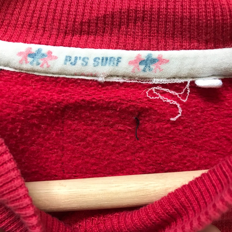 PICK!!Vintage PJS Surf Embroidery Crewneck Sweatshirt Pjs Surf Sweater Pjs Surf Small Logo Crewneck Sweatshirt size L
