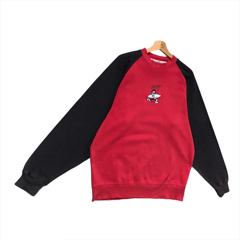 PICK!!Vintage PJS Surf Embroidery Crewneck Sweatshirt Pjs Surf Sweater Pjs Surf Small Logo Crewneck Sweatshirt size L