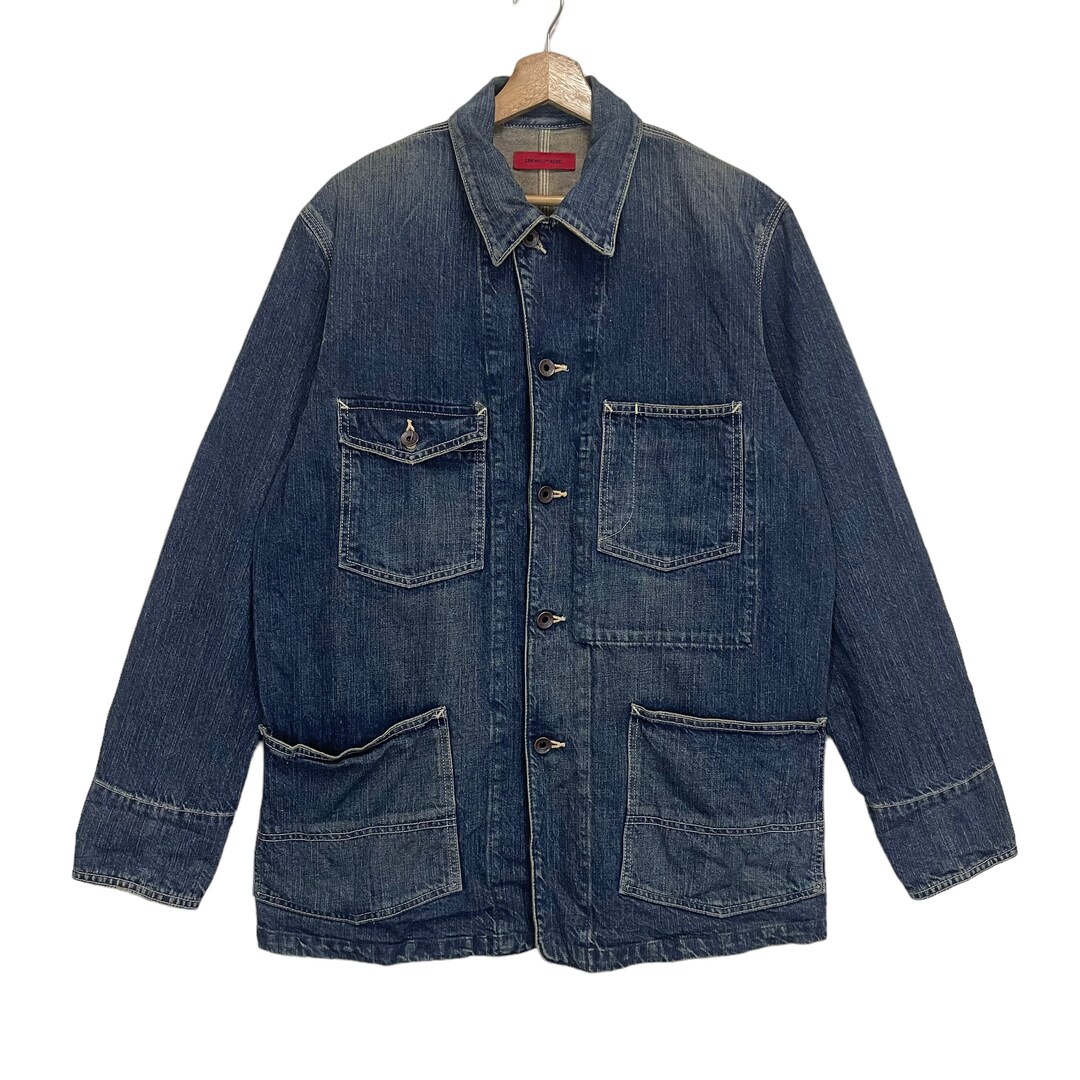ジャケット・アウター 1950s vintage euro denim work jacket Madewell Vintage 1950s Denim Workwear Pleated Jacket