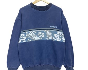 Pick!! Vintage 90s Quiksilver Floral Hibiscus Graphic Crewneck Sweatshirt Quiksilver Sweater Quiksilver Floral Crewneck Sweatshirt Size M