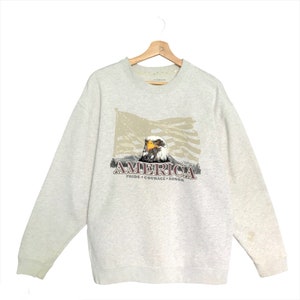 Pick!! Vintage 90s America Eagle Crewneck Sweatshirt America Eagle Sweater America Eagle Embroidered Crewneck Sweatshirt Size M