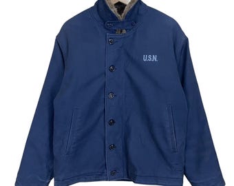 PICK! Vintage Usn Navy Deck N-1 Jacket Usn Navy Department Deck Jacket Usn Navy Deck Jacket Talon Zipper Size M