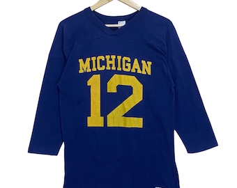 ¡ELIGE! Camiseta vintage de los 80 de Champion Michigan con logo grande, talla M