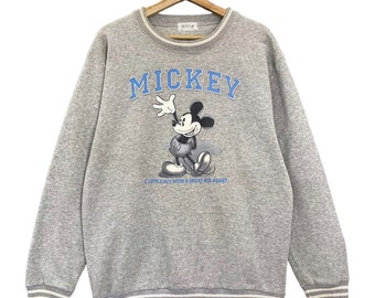Pick!! Vintage Mickey Mouse Crewneck Sweatshirt Mickey Mouse Sweater Mickey Mouse Big Logo Pullover Crewneck Sweatshirt Size L