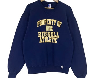 Pick!! Vintage 90’s Property of Russell Athletic Big Logo Crewneck Sweatshirt Russell Athletic Big Logo Crewneck Sweatshirt Size M