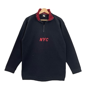 Pick!! New York City Halfzip Sweatshirt New York City Sweater New York City Spellout Pullover Halfzip Sweatshirt Size M