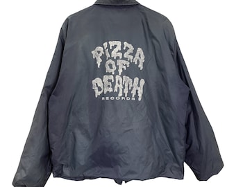 Vintage 90s Pizza of Death Record Windbreaker Coach Button
