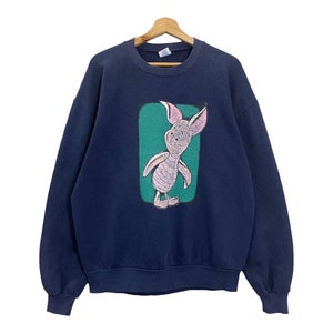 Pick!! Vintage 90s Piglet Character Big Logo Crewneck Sweatshirt Piglet Sweater Winnie Pooh Piglet Big Logo Sweatshirt Size L