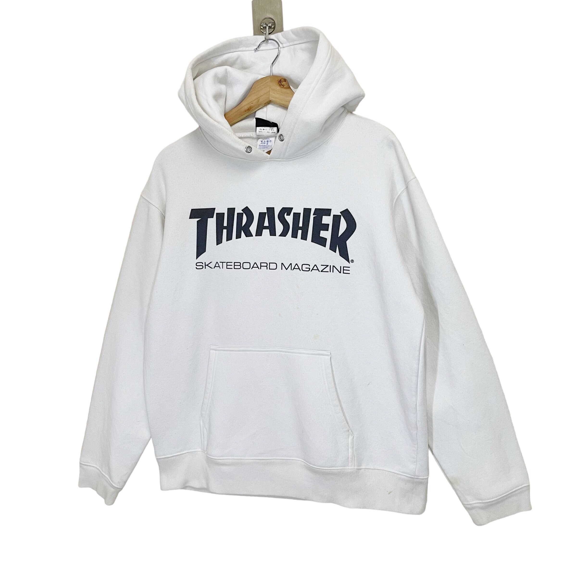 THRASHER スノーボードウェア L ホワイト Pick!! Thrasher Skaterboard Magazine Big Logo Pullover Hoodies
