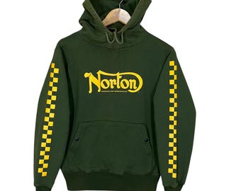 お買い得!! ヴィンテージ Norton England プルオーバーパーカー Norton England セーター Norton England ビッグロゴ プルオーバーパーカー サイズS