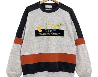 ピックアップ!! ヴィンテージ 90年代 ヴァレンティノ クリスティ クルーネック スウェットシャツ ヴァレンティノ クリスティ セーター ヴァレンティノ クリスティ カラーブロック クルーネック スウェットシャツ サイズ M