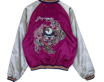 PICK! Vintage Sukajan Dragon Jacket Japanese Souvenir Fighter Embroidery Japan Brand Size M