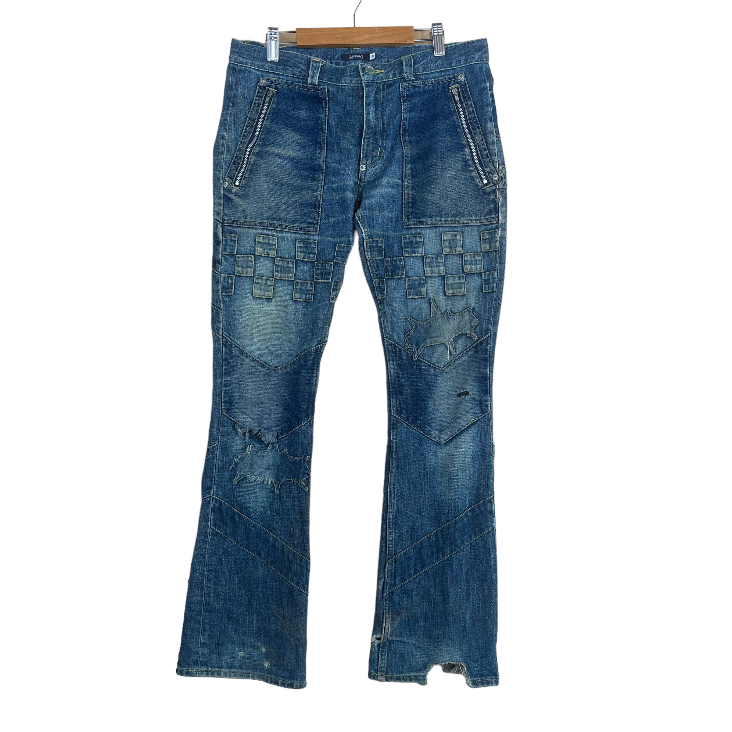 Undercover Patchwork Bootcut Denim Undercover Faded Blue